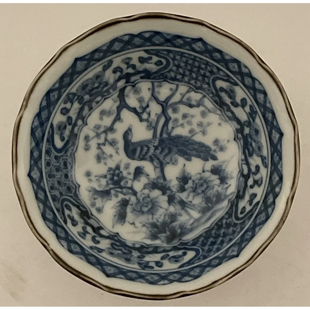 Vintage TOYO Japan Peacock Porcelain 4-1/4